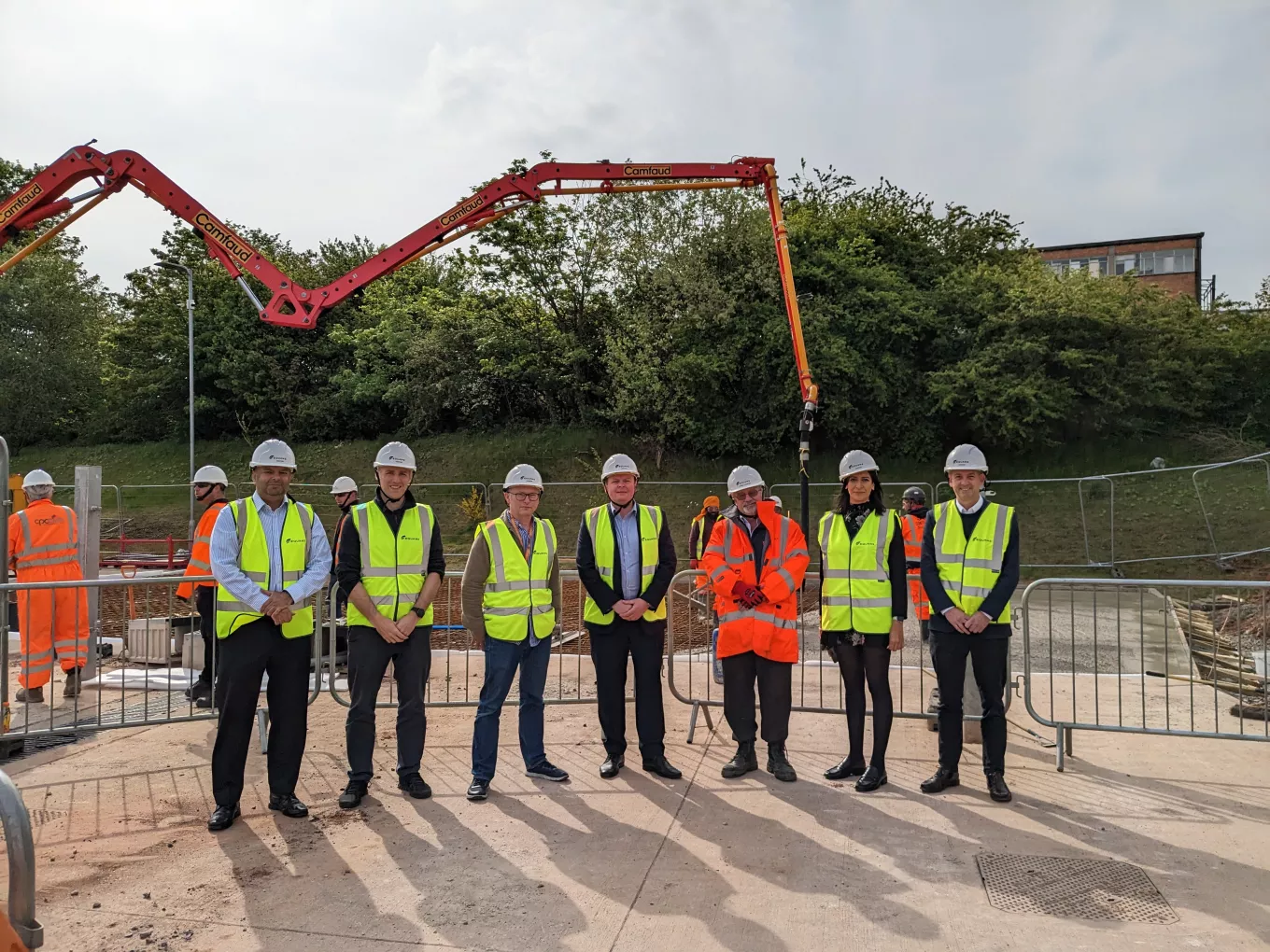 Members of the ammogen consortium on site during the laying of the foundations for the new facility 