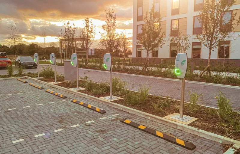 Image of carpark with EV charging points