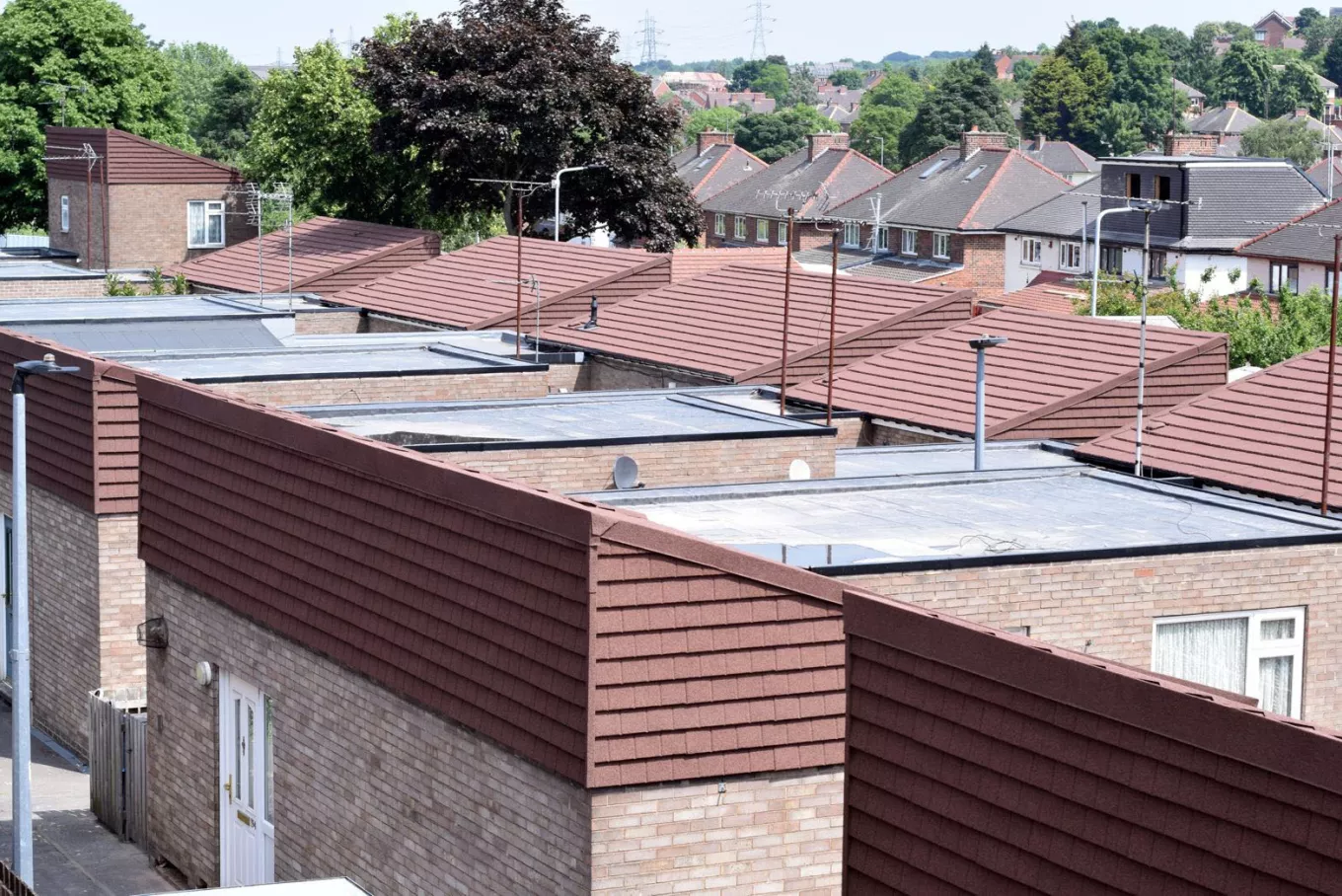 An aerial shot of The Lanes in Rotherham