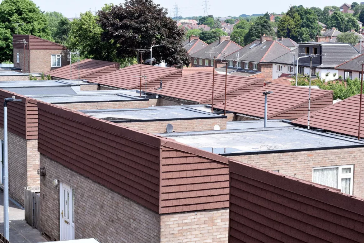 An aerial shot of The Lanes in Rotherham