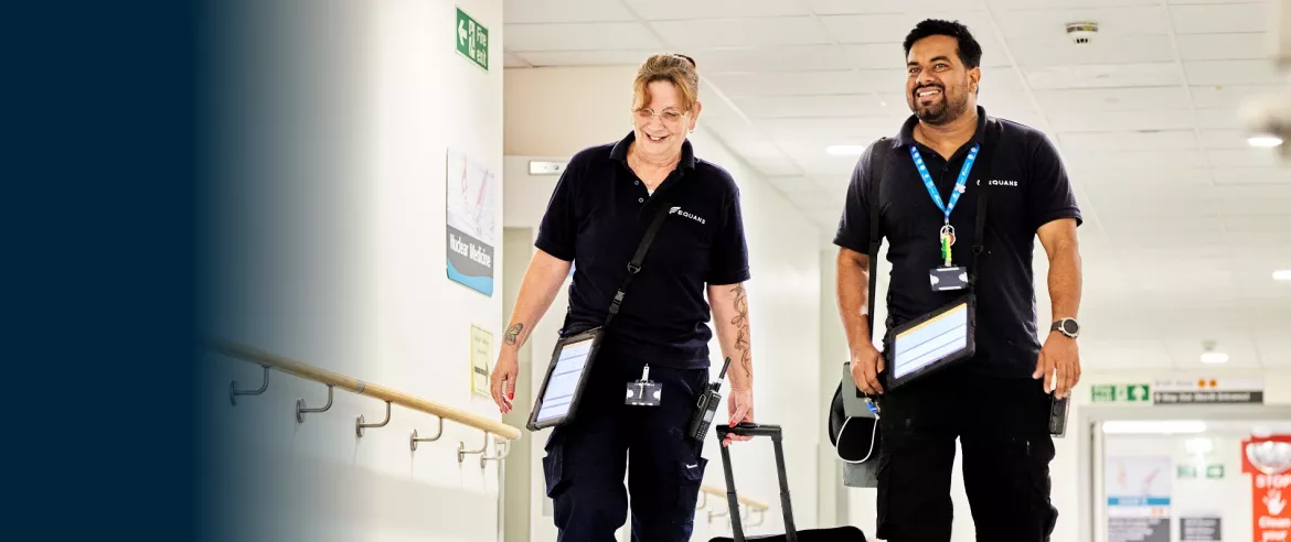 Equans maintenance employees working in a hospital