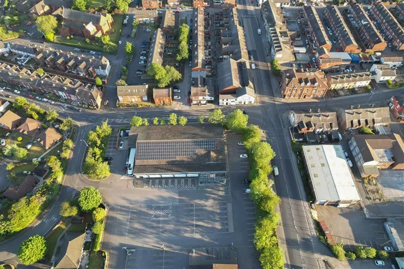 aerial shot of neighbourhood