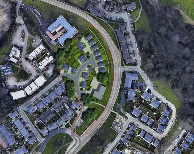 Aerial view of a housing estate
