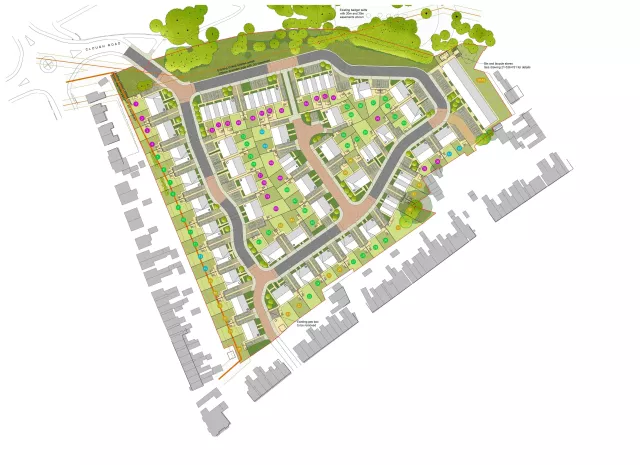 Illustration of Equans to transform Winsford brownfield site into 99 net zero homes