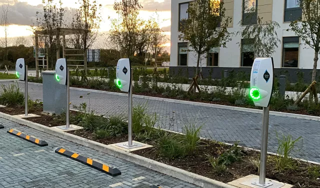 Genie Point EV Chargers in office car park