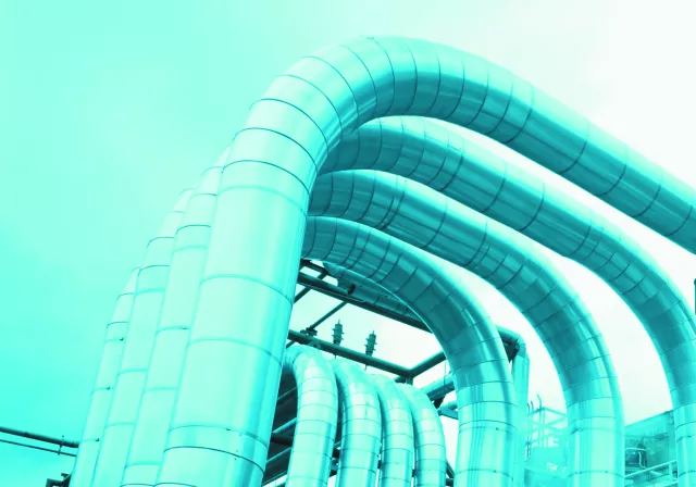Steam pipes - stock photo