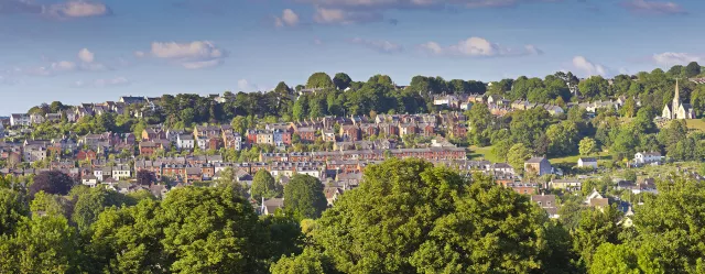 aerial shot of housing estate