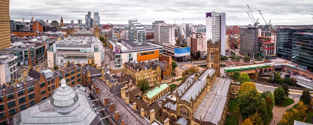 Aerial view of Manchester