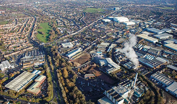 An aerial image of Tyseley Energy Park
