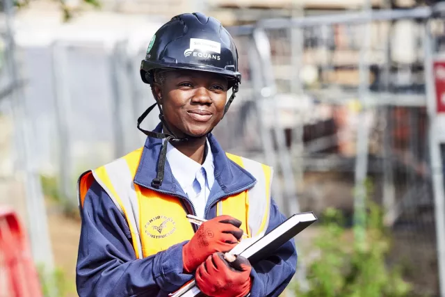 Equans site manager on building site