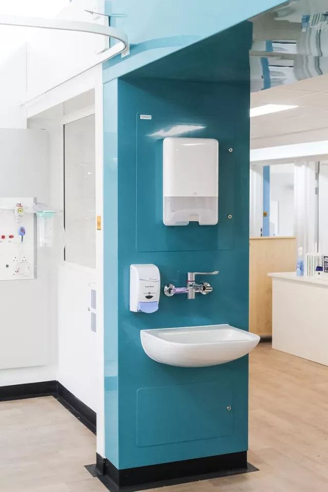 Hygipod wash hand basin installed