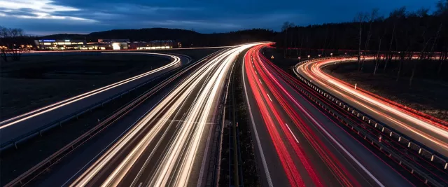 Blurred lights on motorway