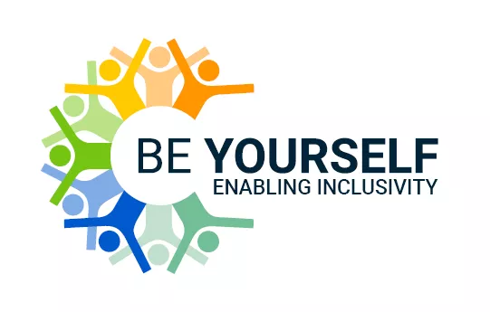 Be Yourself badge on white background